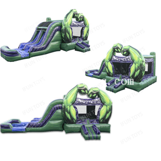 Hulk Smash Combo Most Popular Super Hero Theme Inflatable Bounce House Jumping Bouncy with Slide and Pool