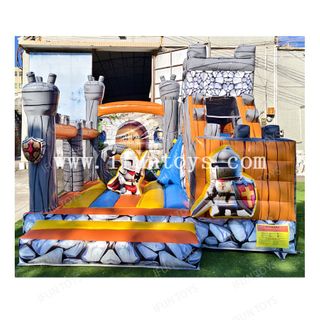Medieval Knight Combo Bouncer House with Slide Inflatable Jumping Castle Moonwalk for Children