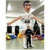 Custom Interactive Inflatable Soccer Player Character Costume with Movable Arms for Sport Events Football Mascot for Parade