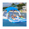 Aqua Party Commercial Inflatable Water Island Tent Water Play Equipment Park Inflatable Water Platform Bar