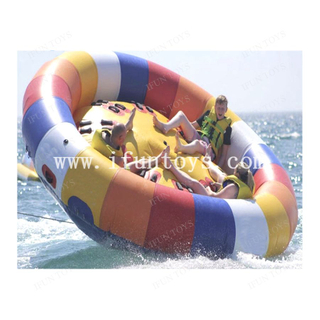 Aqua Twisting 8 Person Inflatable Spinning UFO Disco Boat Towable Tube for Water Games