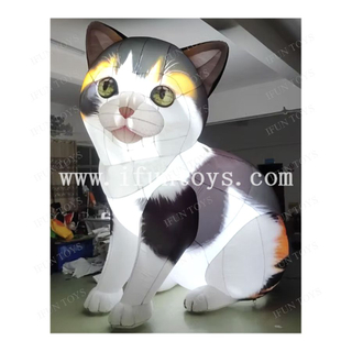 Vivid Cat Inflatable Cartoon Animal Mascot with LED Light for Advertising Event