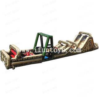 Carnival Attractions Camouflage Inflatable Obstacle Course Blow-up Assault Course for Kids and Adults
