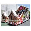 Gingerbread House Double Lane Inflatable Dry Slide Inflatable Christmas Playland Bounce House for Kids And Adults
