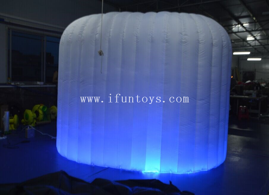 Cheap LED lighting inflatable air photo booth enclosure / party igloo inflatable booth for photo kiosk