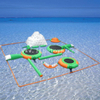 Sea inflatable floating aquapark water paradise island for summer playing