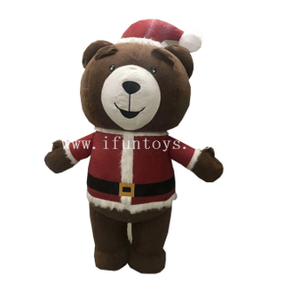 Cute Inflatable Christmas Bear / Activity Inflataable Teddy Bear / Inflatable Bear Costume for Christmas