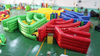 Outdoor sport game 4 player inflatable dizzy X obstacle course /inflatable dizzy meltdown obstacles 