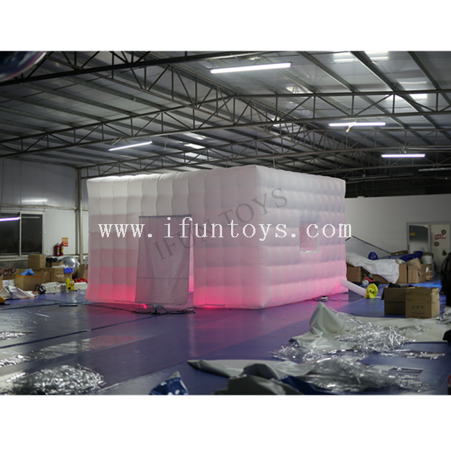 LED Lighting Inflatable Cube Tent for Wedding / Outdoor Inflatable Party Tent / Blow Up Inflatable LED Tent for Sale