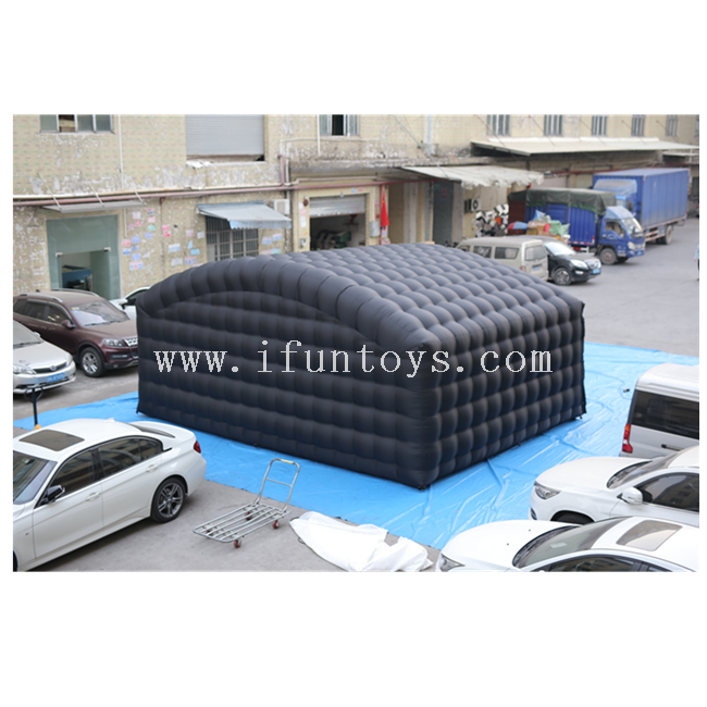 Black Portable Inflatable Yoga Tent / Giant Inflatable Cube Tent / Outdoor Giant Inflatable dome building for Yoga sports
