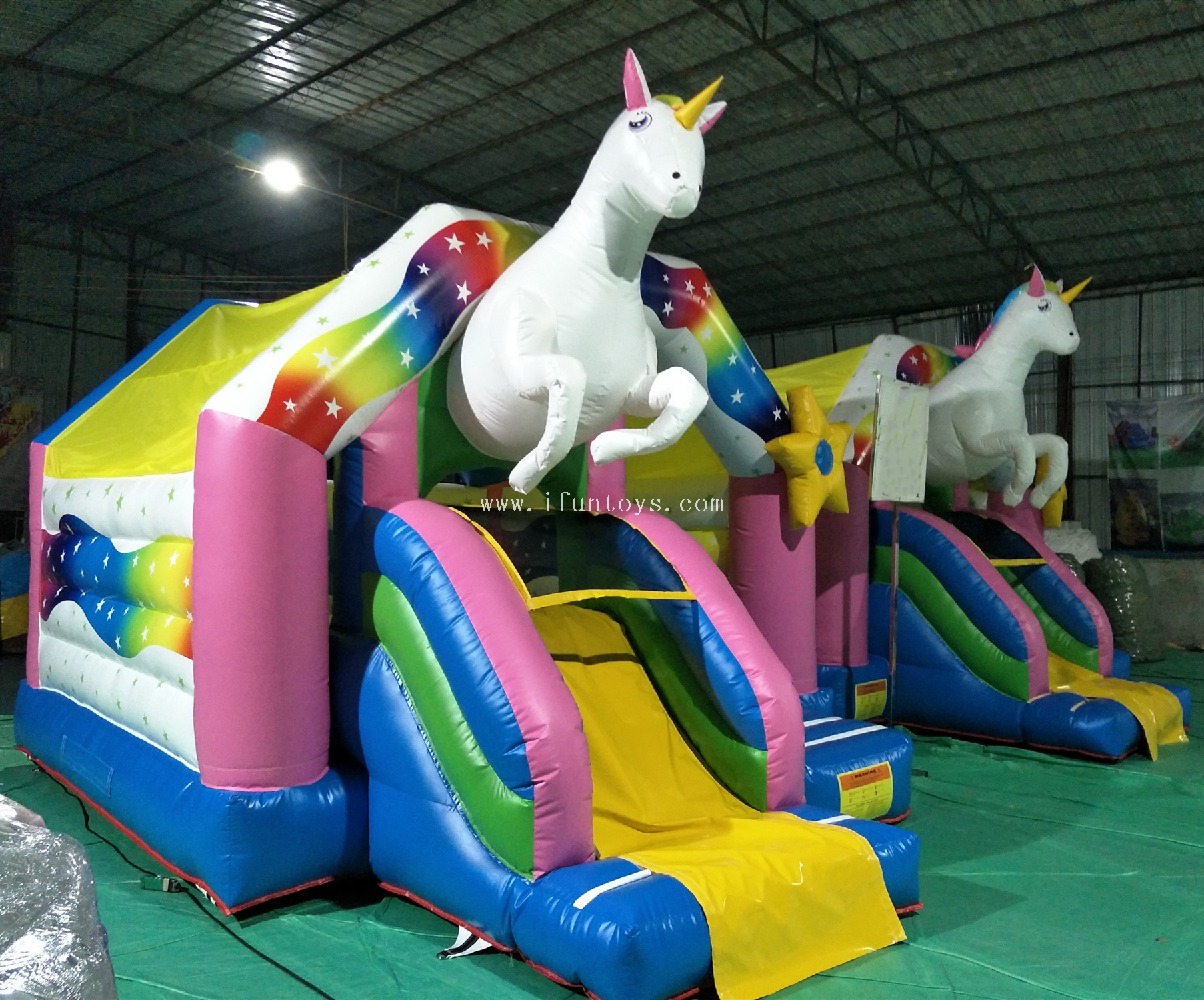 Outdoor inflatable Rainbow Unicorn Bounce House with slide/Unicorn bouncy castle/ Inflatable Unicorn combo for party rentals