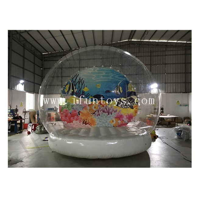 Inflatable Snow Globe Photo Booth / Giant Clear Bubble Tent Snow Globe for Wedding / Christmas / Party Decoration 
