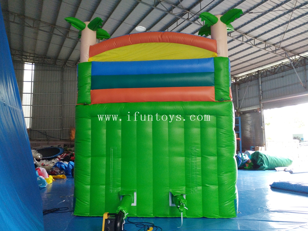 Jungle theme inflatable slide with pool/inflatable double lane rainforest water slide/inflatable slip n slide for kids