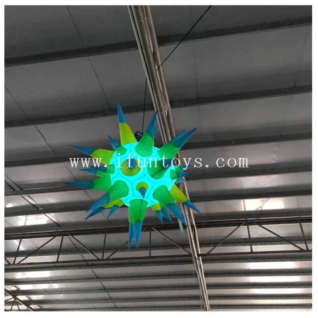 LED Lighting Inflatable Balloon with Spike / Inflatable LED Star Balloon / Inflatable Hanging Led Lighitng Decoration for Event/ Party