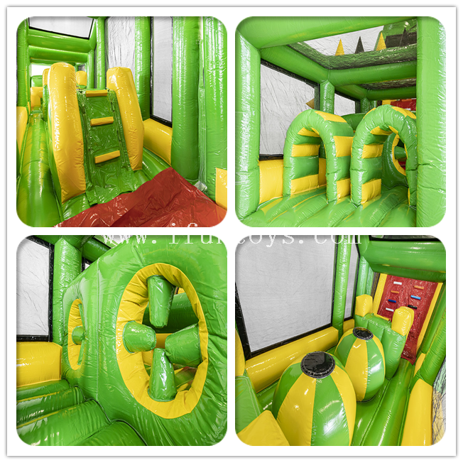 Outdoor Inflatable Crocodile Obstacle Course / Obstacles Running Race / Adult Challenge Inflatable Obstacle Course 