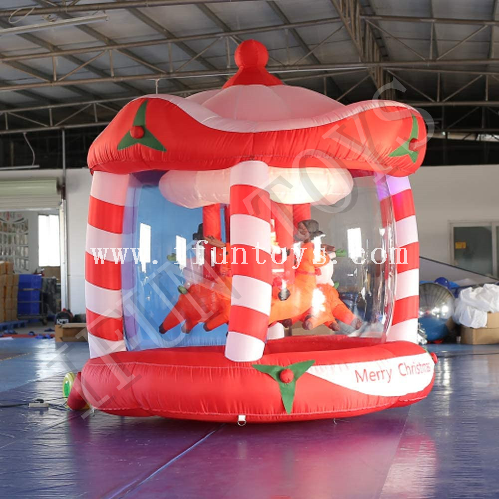 Inflatable Christmas Carousel / Go Around with Air Blower for Outdoor ...